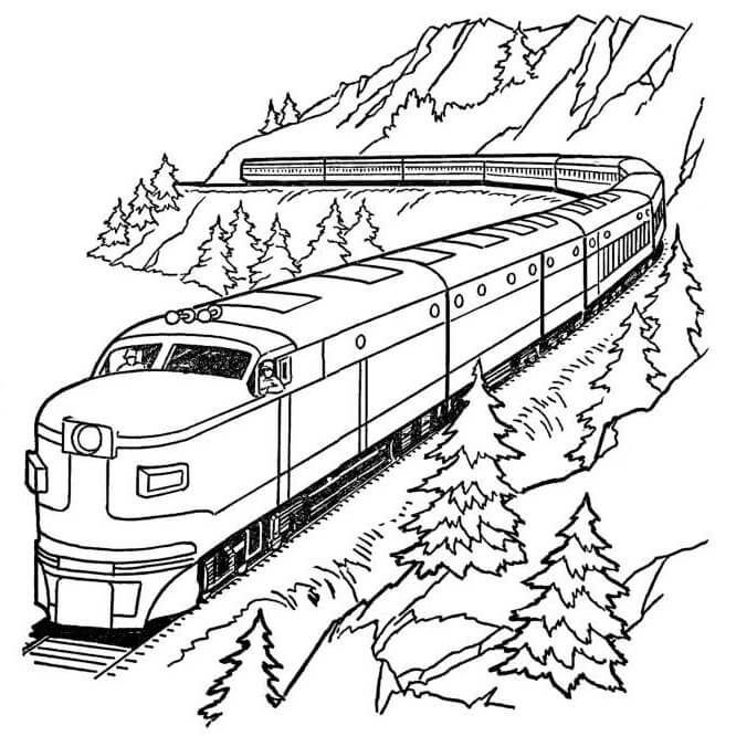Vlak na horách omalovánka