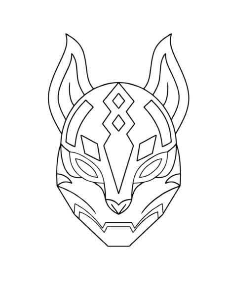 Základní Kitsune Maska omalovánka