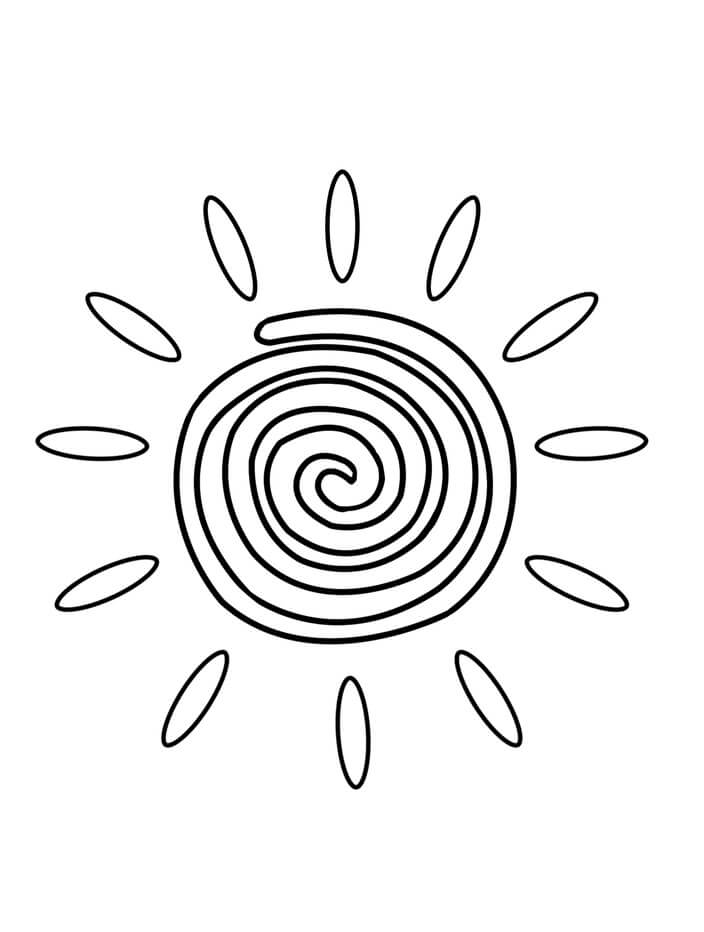 Základní Kresba Slunce omalovánka