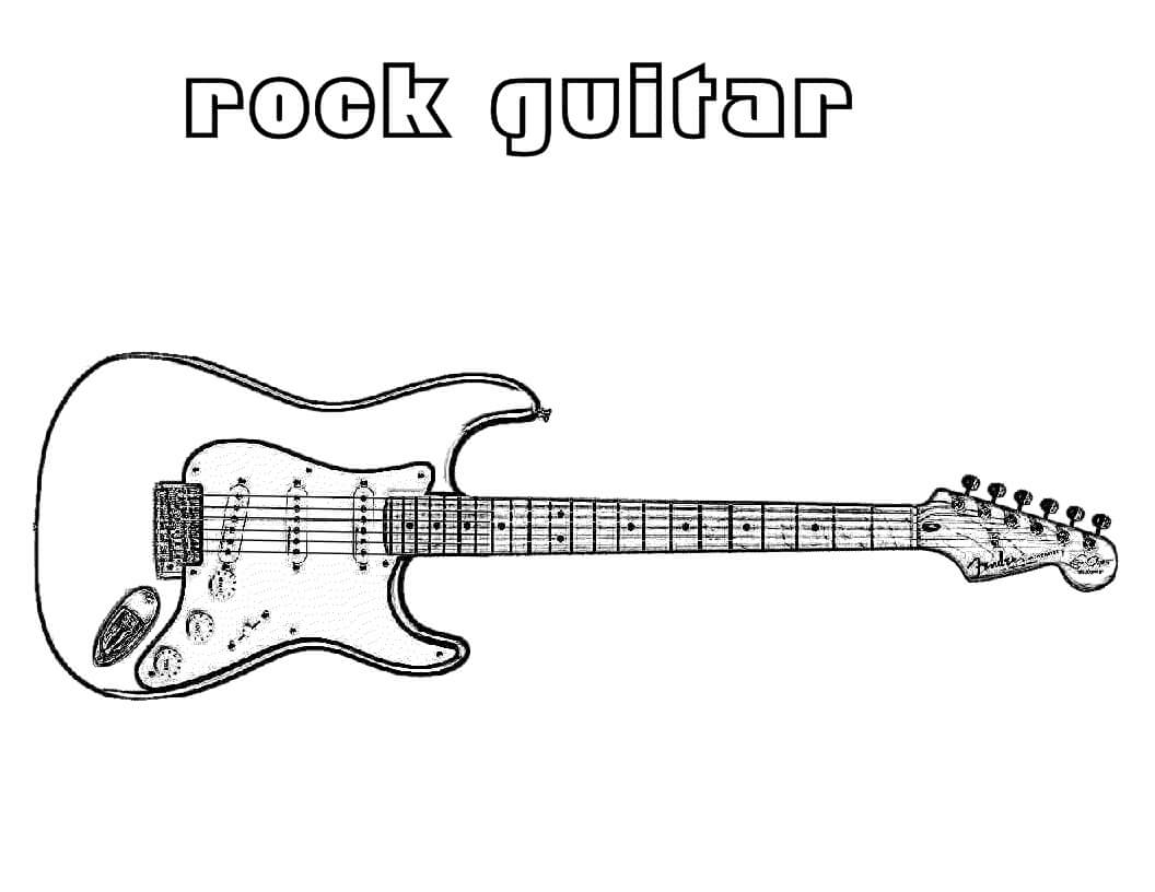 Základní Rocková Kytara omalovánka