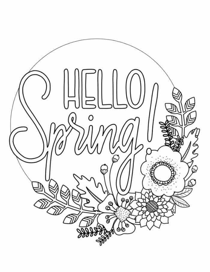 Základní Hello Spring omalovánka