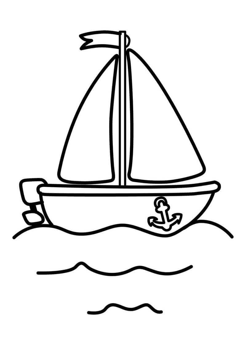 Základní kreslení lodi omalovánka