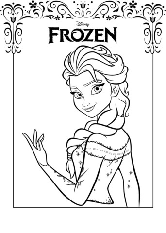 Zmrzlá Elsa omalovánka