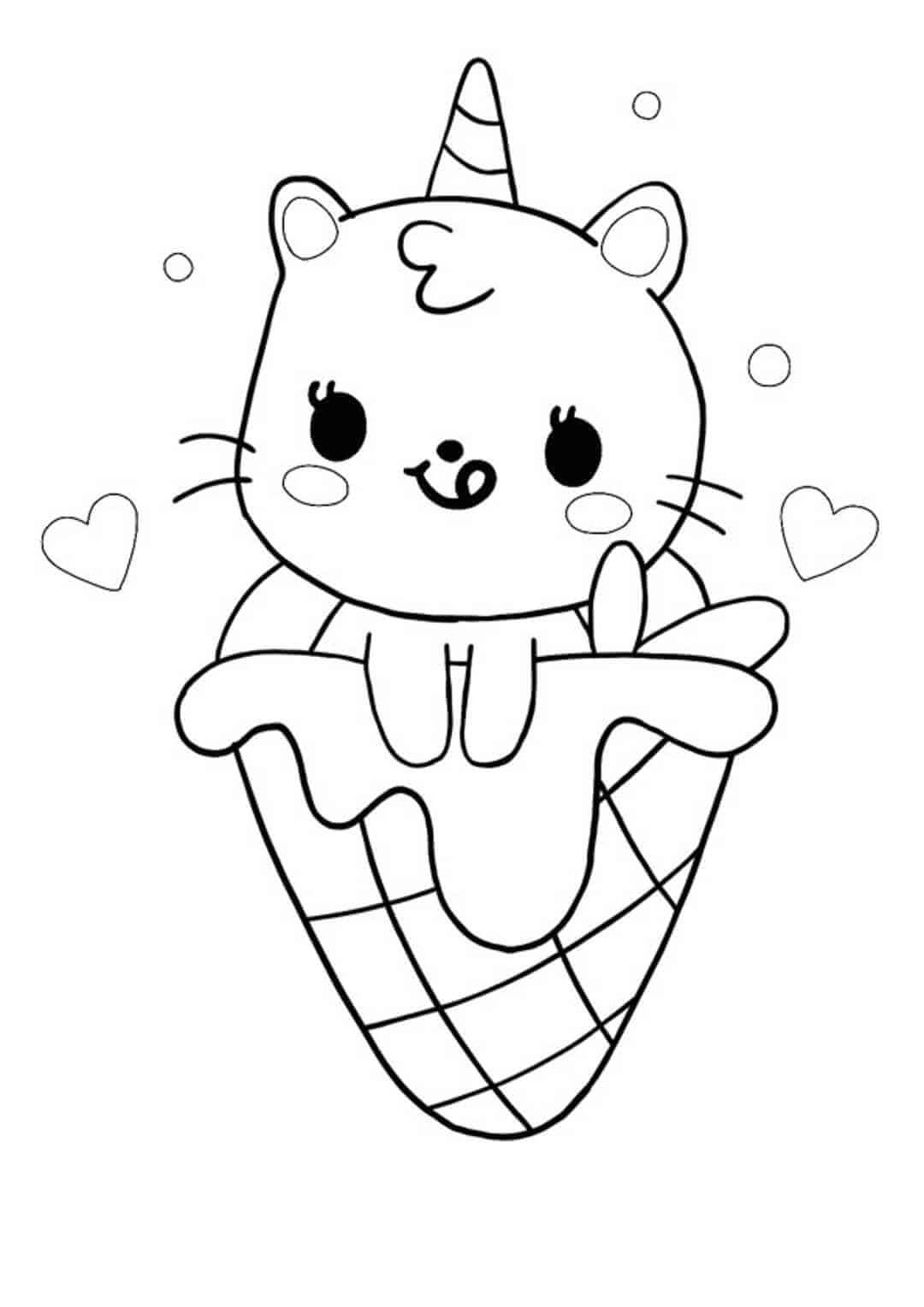 Omalovánka Zmrzlinový Jednorožec Kočka