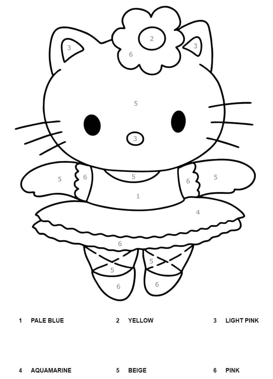 Omalovánka Hello Kitty Balerína Barva Podle čísla