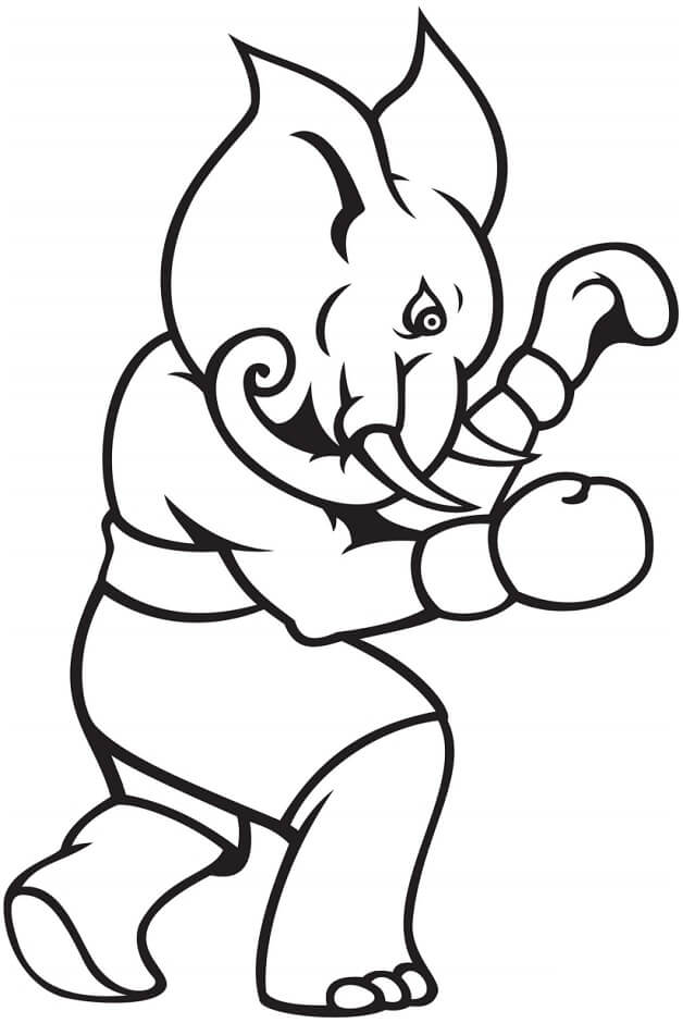 Boxerský Hráč Slonů omalovánka