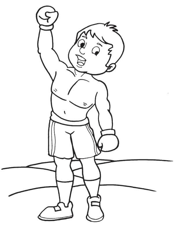 Boxující Chlapec omalovánka