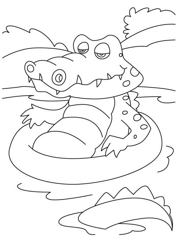 Krokodýlí Plavání omalovánka