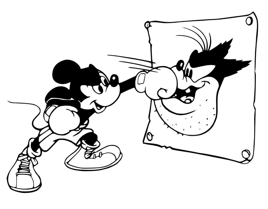Mickey Mouse Boxování omalovánka