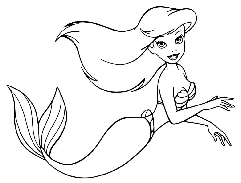 Plavání Ariel omalovánka