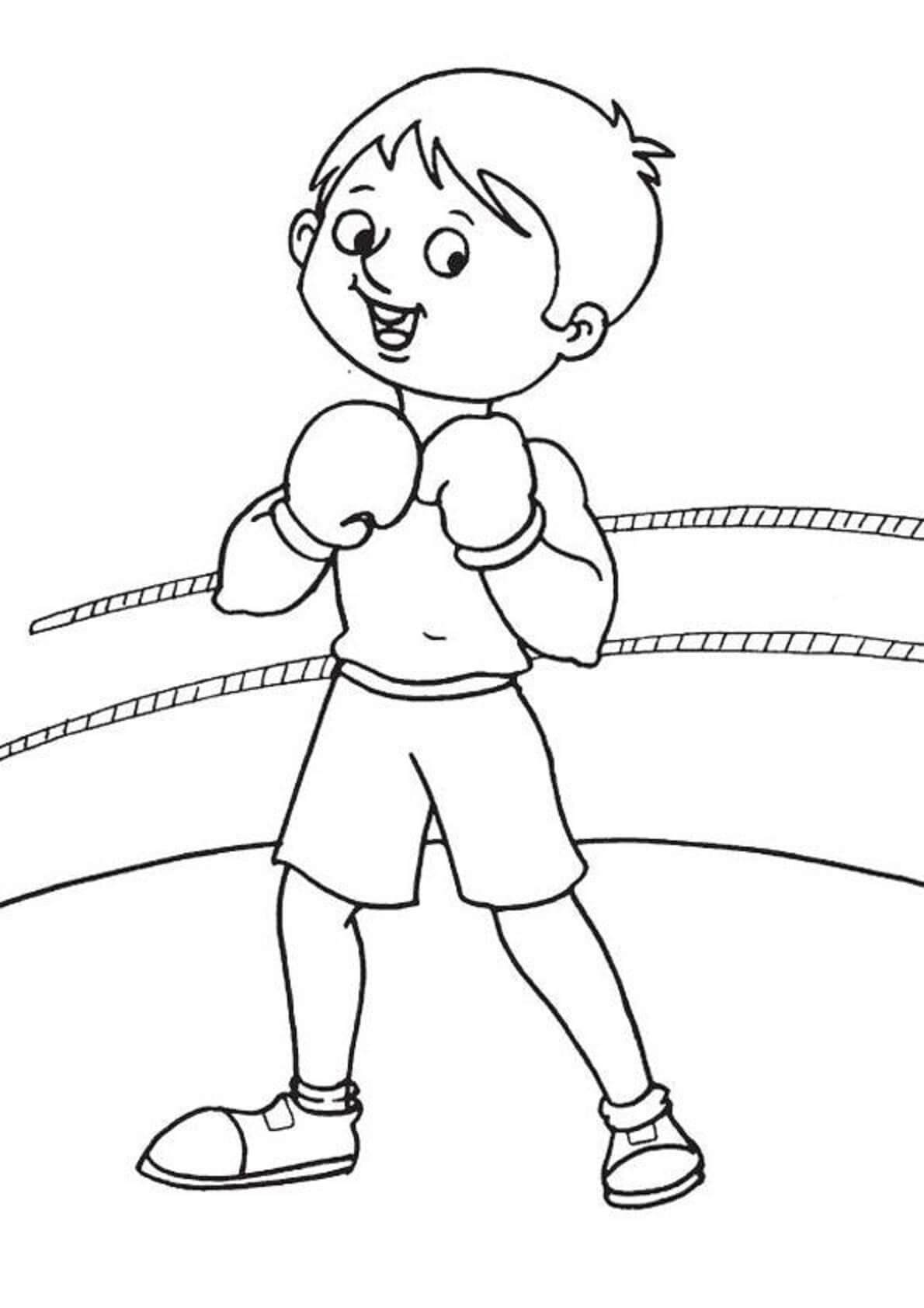 Základní Chlapec Boxerský Hráč omalovánka