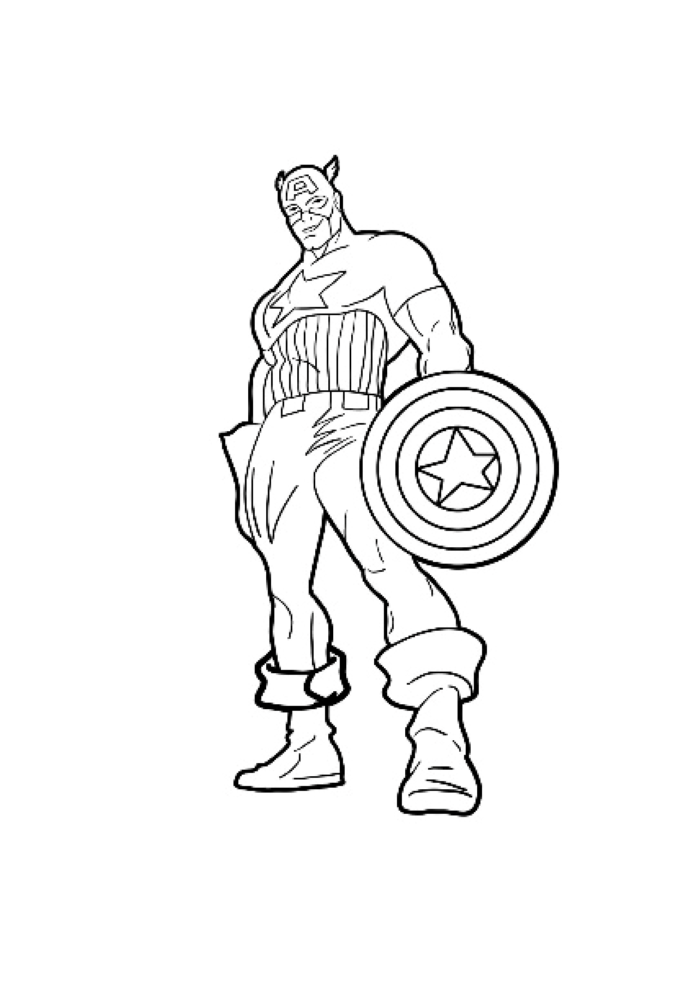 Omalovánka Smiling Comic Captain America