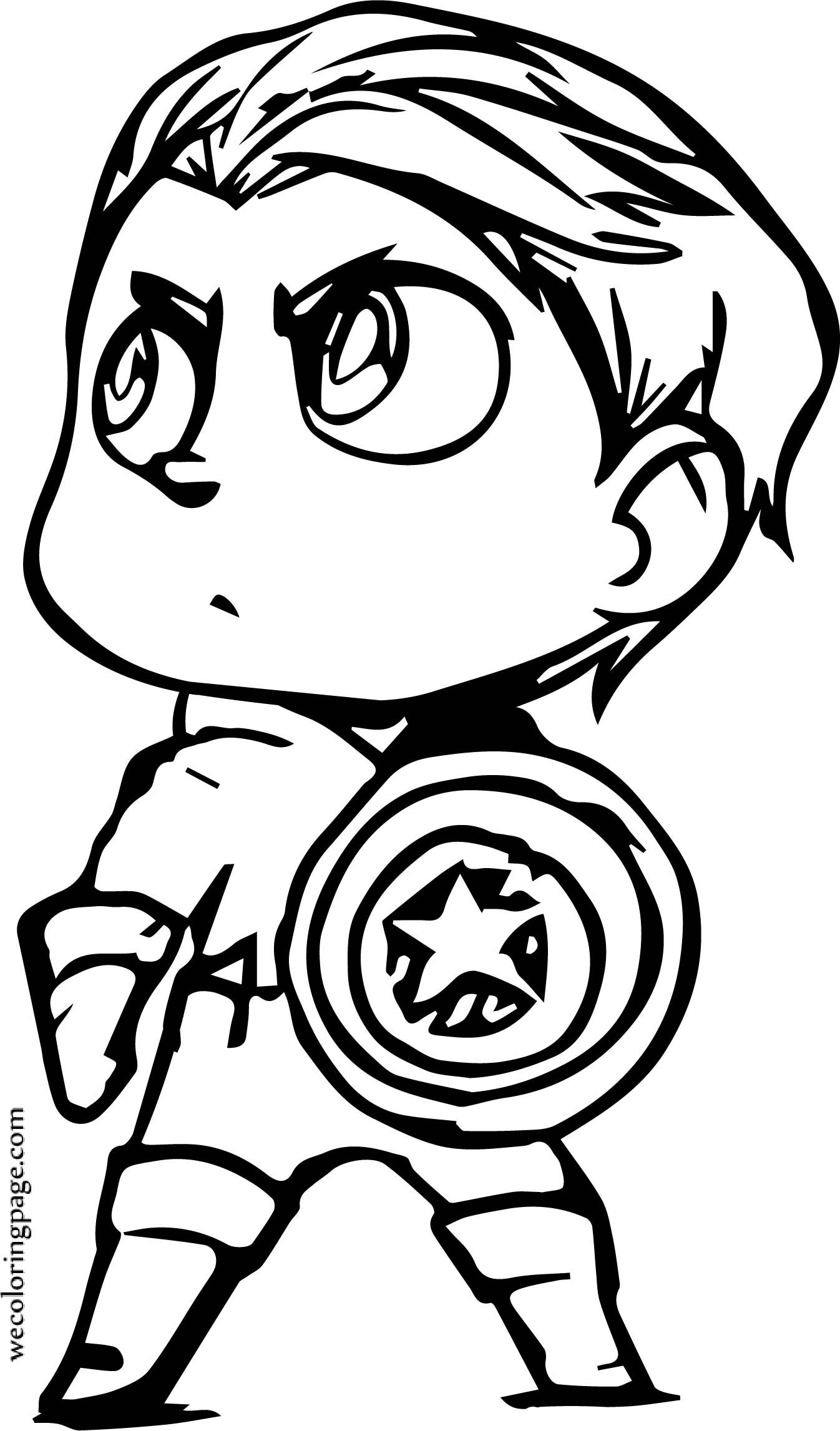 Chibi Captain America omalovánka
