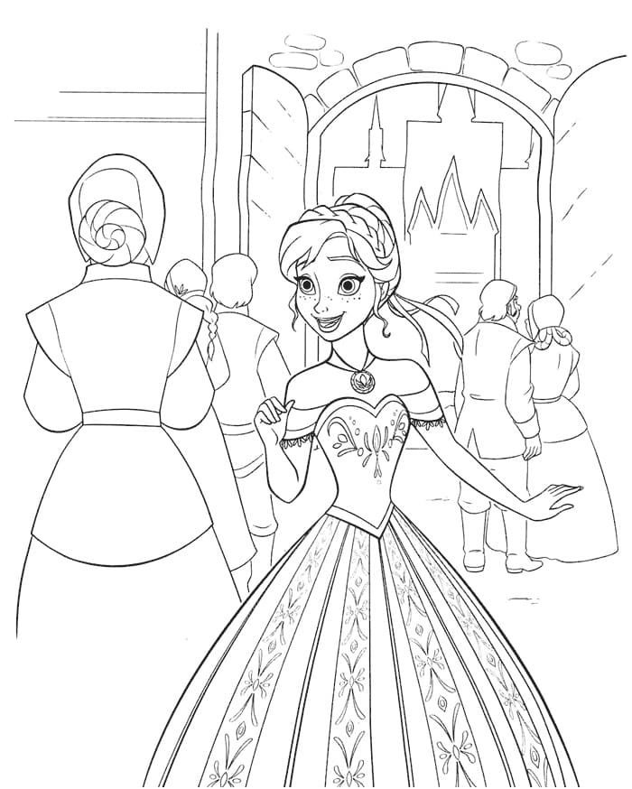 Anna jde na ples omalovánka