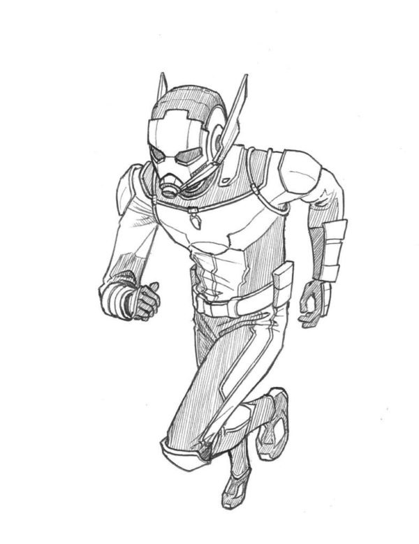 Omalovánka Ant-man má schopnost snížit se.