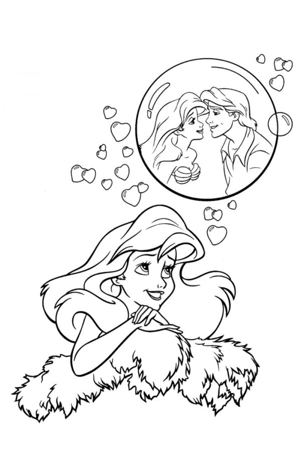 Omalovánka Ariel sní o princi