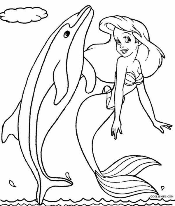 Omalovánka Delfín a mořská panna