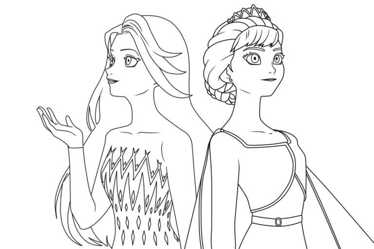 Dvě krásky z kresleného filmu Frozen 2 no2 omalovánka