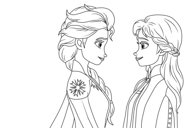 Dvě krásky z kresleného filmu Frozen 2 no3 omalovánka