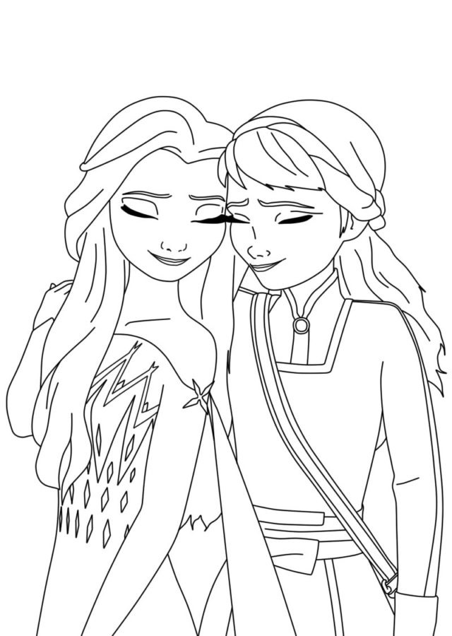 Elsa a Anna omalovánky. 1 omalovánka
