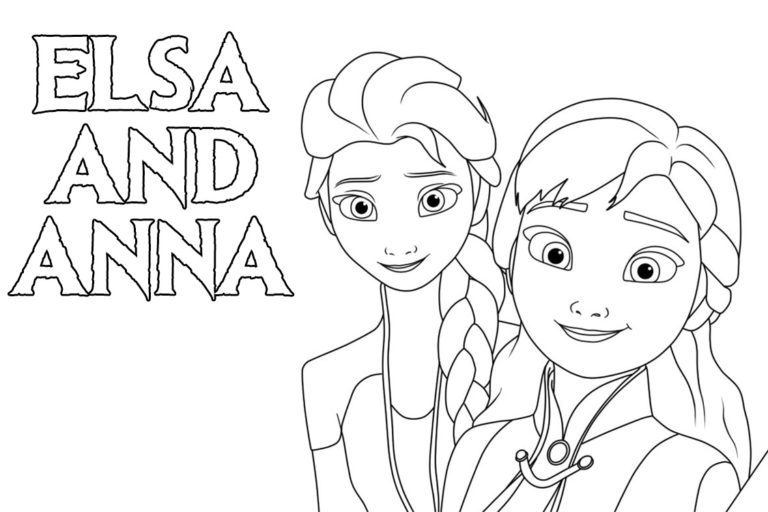 Elsa a Anna omalovánky. 2 omalovánka