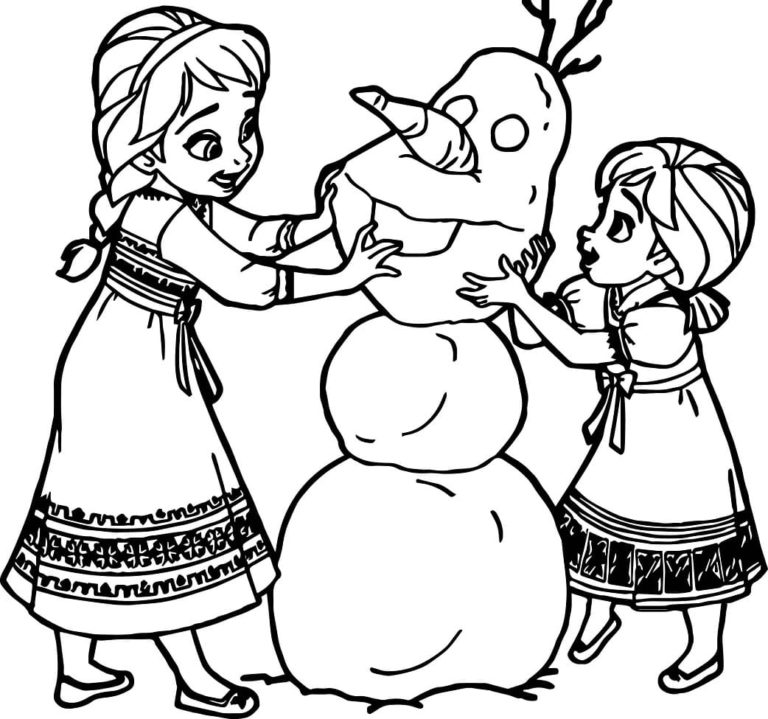 Malé princezny vyřezávají Olafa omalovánka