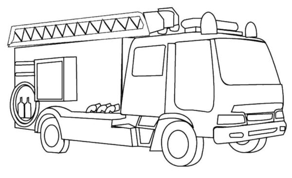 Nákladní auto s jeřábem omalovánka