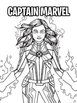 Omalovánka Powerful-Captain-Marvel-coloring
