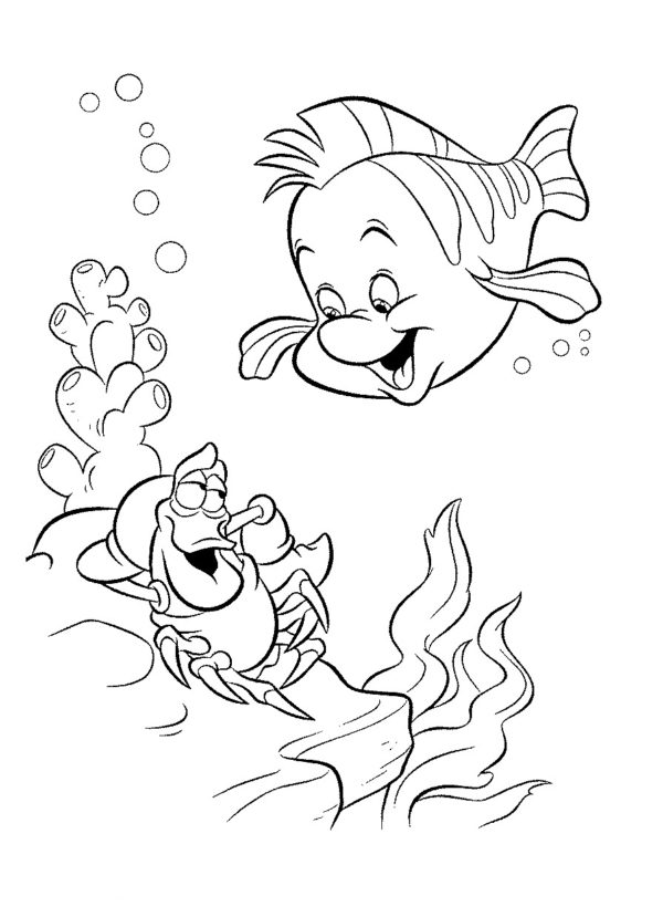 Omalovánka Sebastian a Flounder