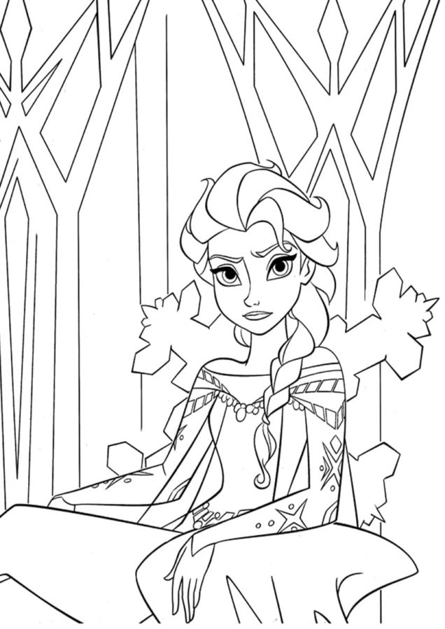 Sněhová královna Elsa omalovánka