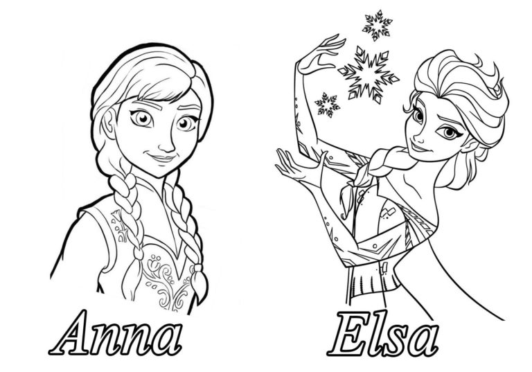 Vznětlivá Anna a rozumná Elsa omalovánka