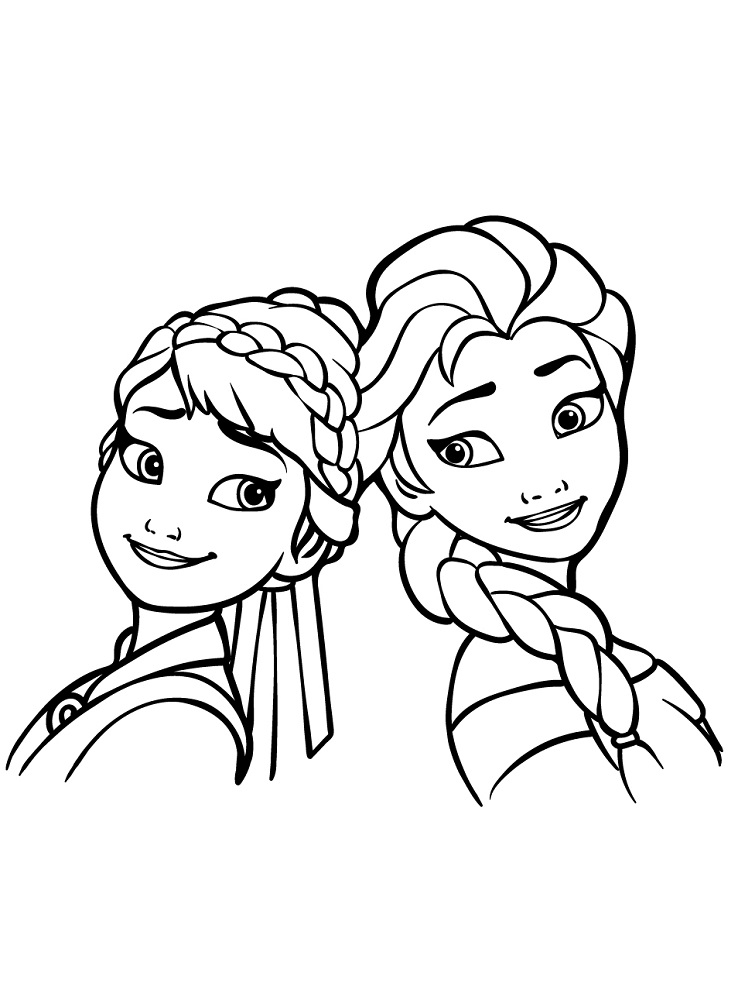 Anna a Elsa jsou sestry omalovánka