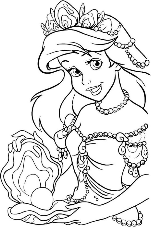 Ariel s perlami omalovánka