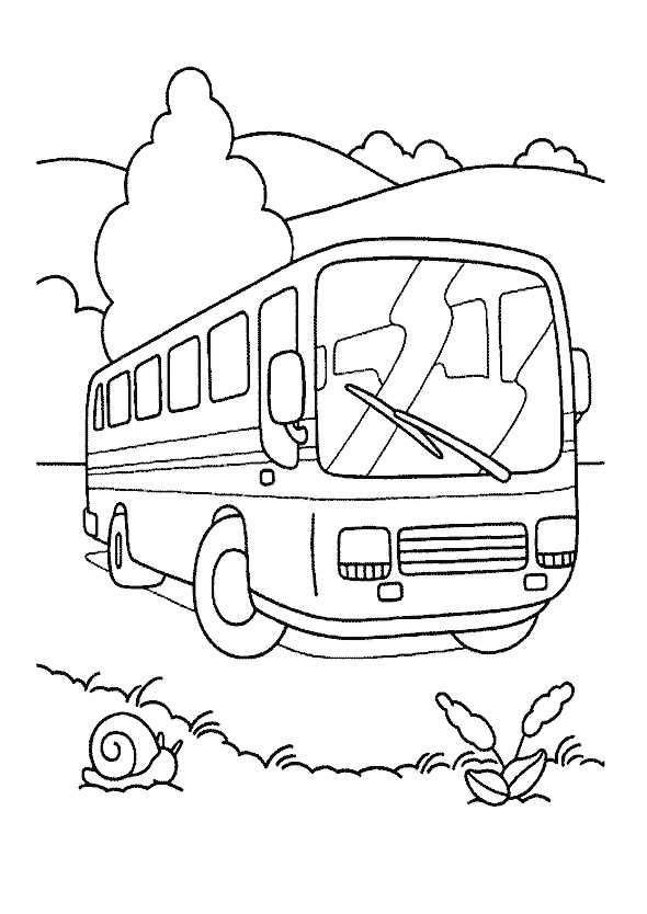 Autobus s přírodou omalovánka