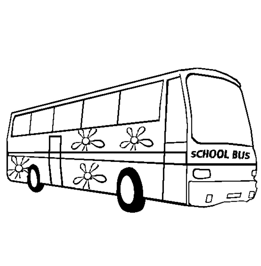 Autobus se vzorem květin omalovánka