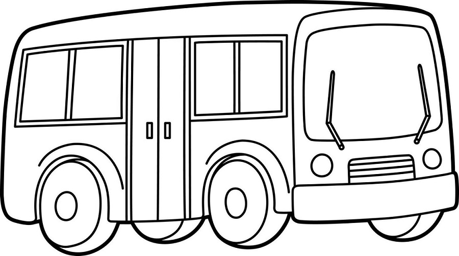Kreslený autobus omalovánka