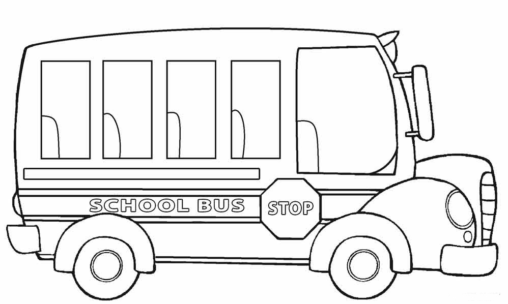 Školní autobus v kresleném stylu omalovánka