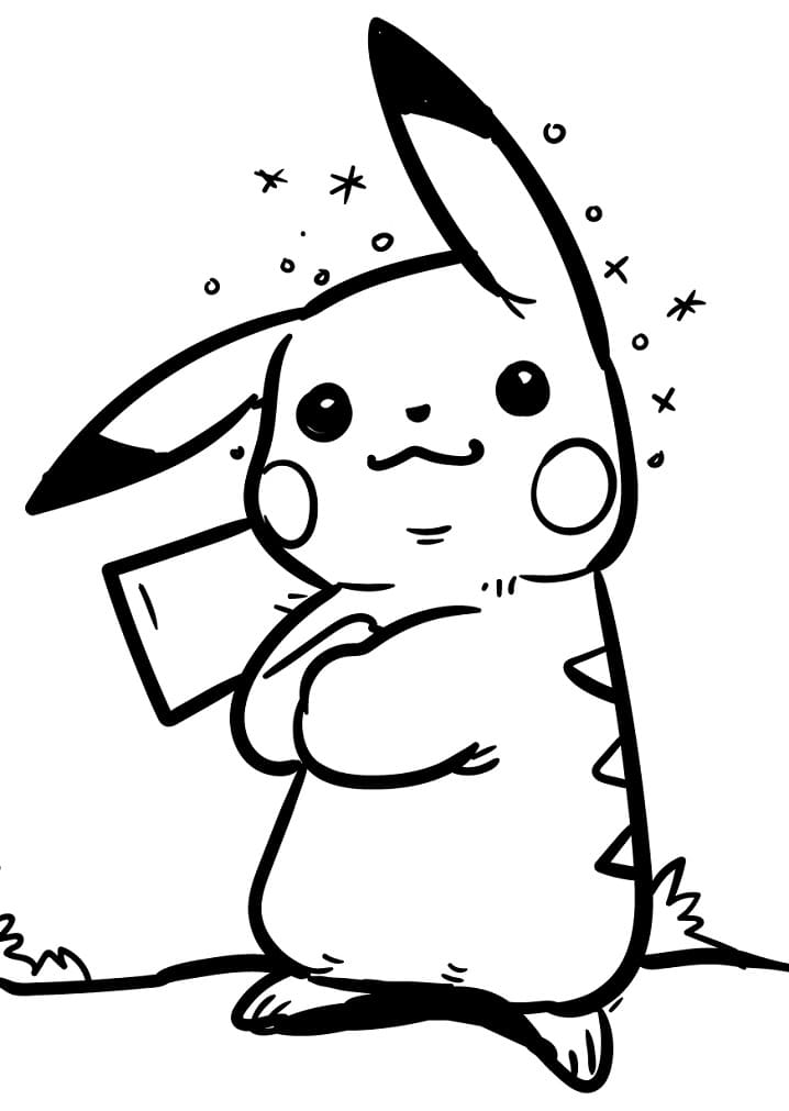 Cool Pikachu coloring page omalovánka