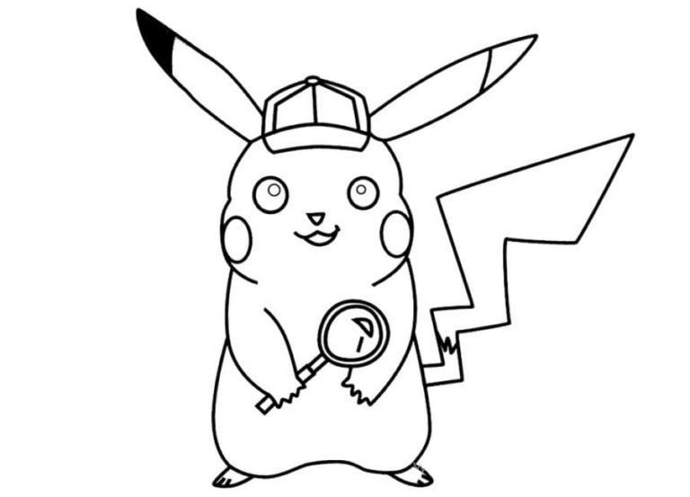 Detektiv Pikachu omalovánka