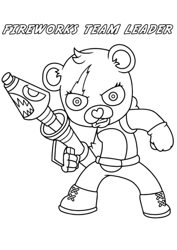 Hlavním pyrotechnickým prvkem hry je modrý medvídek. omalovánka