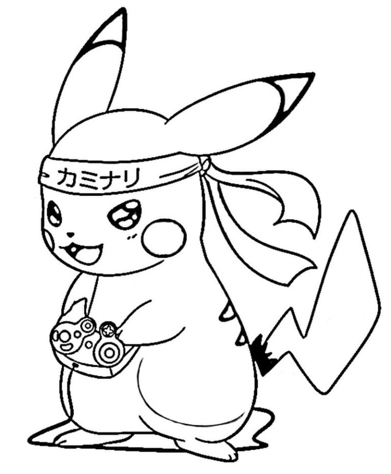 Japonský pikachu omalovánka