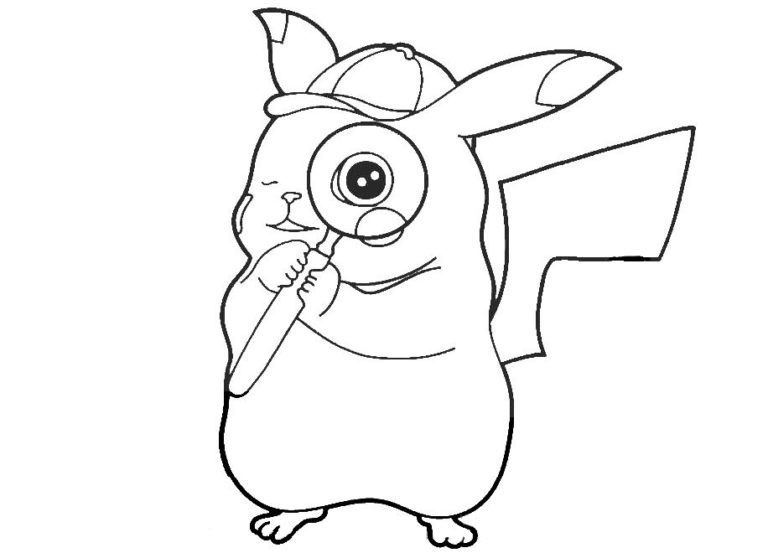 Omalovánka detektiv Pikachu omalovánka