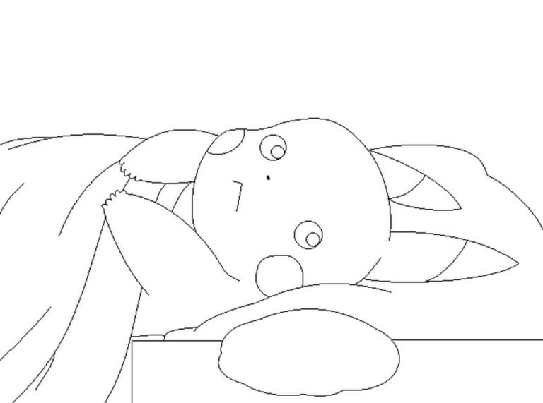 Pikachu nemůže usnout omalovánka