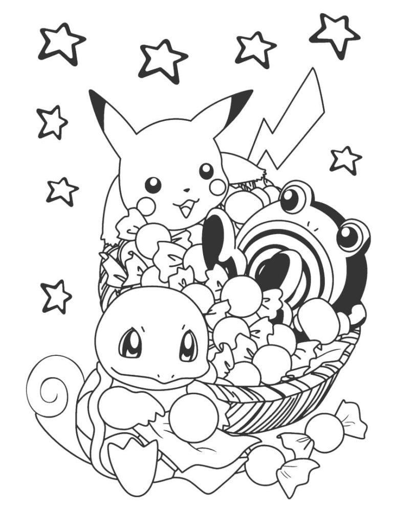 Velký talíř se sladkostmi pro Pokémony omalovánka