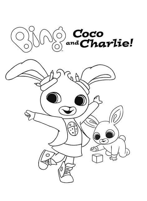 Coco a Charlie omalovánka
