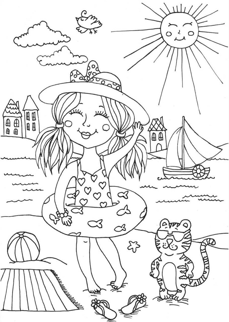 peppy-in-july-peppy v červencovém létěsummer-coloring-page omalovánka