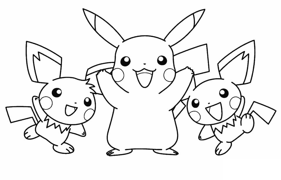 Pikachu a přátelé omalovánka