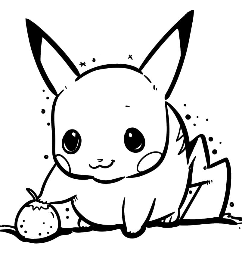 Pikachu s jahodou omalovánka
