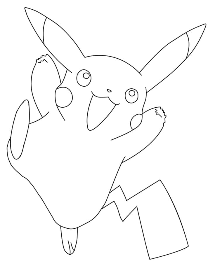 Pikachu skáče omalovánka