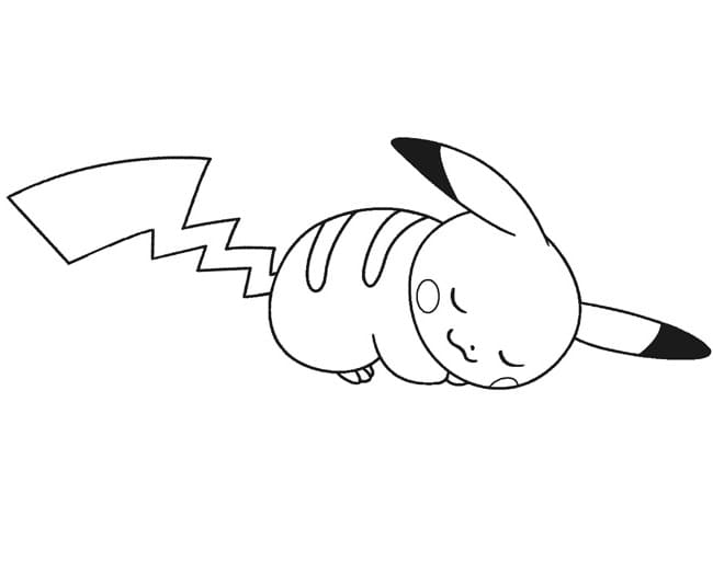 Pikachu spí omalovánka
